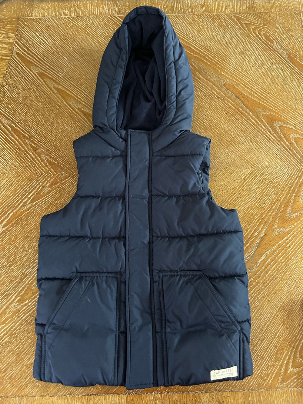 Children's Hooded Puffer Vest - Navy